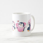 かわいいマンガペンギンコーヒーマグ コーヒーマグカップ (正面右)