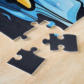 かわいいマンガペンギン寒さ ジグソーパズル (側面)