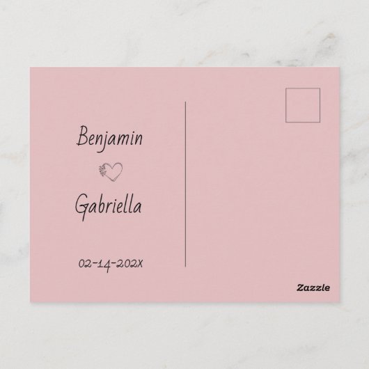 かわいいマンガペンギン愛好家ハートバレンタインデー ポストカード (裏面)