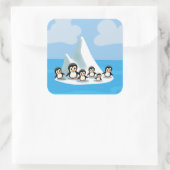 かわいいマンガペンギン群落 スクエアシール (バッグ)