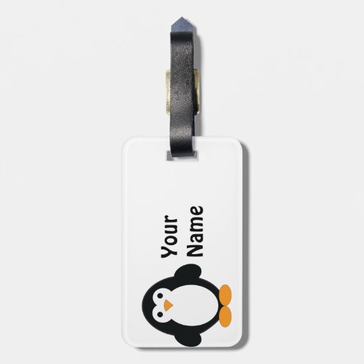 かわいいマンガペンギン ラゲッジタグ (裏面縦)