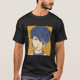 かわいいマンガボーイLofi美学レトロ90S 日本の Tシャツ
