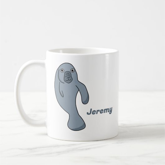 かわいいマンガマネージャーパーソナライズされた コーヒーマグカップ (左)