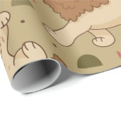 かわいいマンガリオンジャングルサファリラッピング紙 ラッピングペーパー (ロールコーナー)