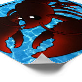 かわいいマンガレッドロブスター ポスター (角)