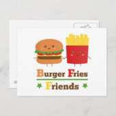 かわいいマンガートーバーガーフライスフレンズBFF ポストカード (正面/裏面)