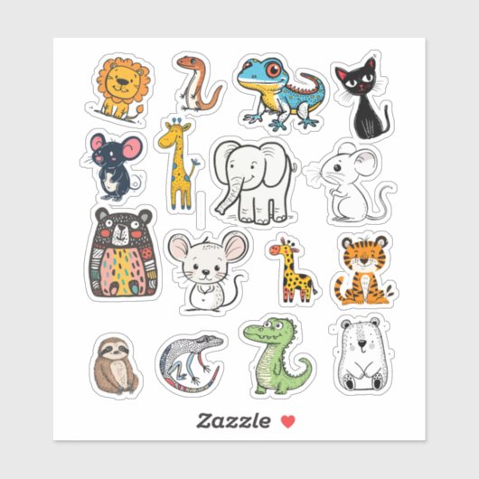 かわいいマンガ動物フレンズ集 シール (シート)