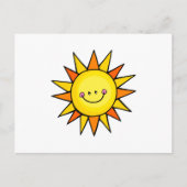 かわいいマンガ幸せな笑顔の夏の太陽 ポストカード (正面)