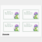 かわいいマンガ恐竜の子供の名前 長方形シール (シート)