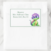 かわいいマンガ恐竜の子供の名前 長方形シール (バッグ)