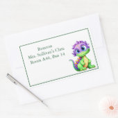 かわいいマンガ恐竜の子供の名前 長方形シール (封筒)