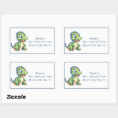 かわいいマンガ恐竜の子供の名前 長方形シール (シート)