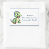 かわいいマンガ恐竜の子供の名前 長方形シール (バッグ)