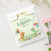 かわいいマンガ恐竜の誕生日パーティー フェイバーバッグ (封をした状態)