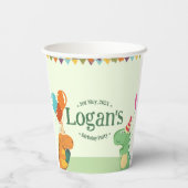 かわいいマンガ恐竜の誕生日パーティー 紙コップ (裏面)