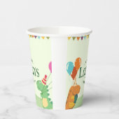 かわいいマンガ恐竜の誕生日パーティー 紙コップ (左)