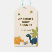 かわいいマンガ恐竜の赤ちゃんシャワー ギフトタグ (正面)