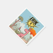 かわいいマンガ恐竜誕生日 スタンダードカクテルナプキン (角)