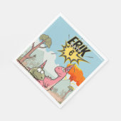 かわいいマンガ恐竜誕生日 スタンダードランチョンナプキン (角)