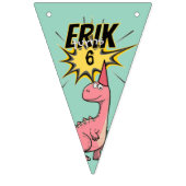 かわいいマンガ恐竜誕生日 バンティングフラッグ (第3の旗)