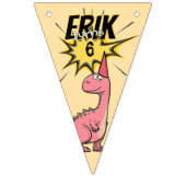 かわいいマンガ恐竜誕生日 バンティングフラッグ (第2の旗)