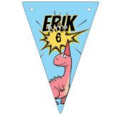 かわいいマンガ恐竜誕生日 バンティングフラッグ (第1の旗)