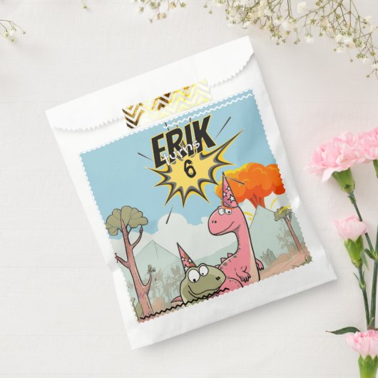 かわいいマンガ恐竜誕生日 フェイバーバッグ (封をした状態)