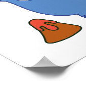 かわいいマンガ恐竜 ポスター (角)