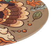 かわいいマンガ感謝祭トルコとカボチャ カッティングボード (角)