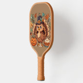 かわいいマンガ感謝祭トルコとカボチャ ピックルボールラケット (左)