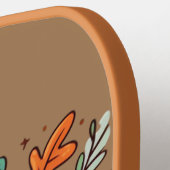 かわいいマンガ感謝祭トルコとカボチャ ピックルボールラケット (左詳細)