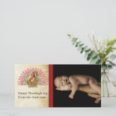 かわいいマンガ感謝祭トルコの写真カード シーズンカード (スタンド正面)