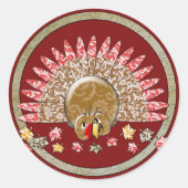 かわいいマンガ感謝祭トルコ ラウンドシール (正面)