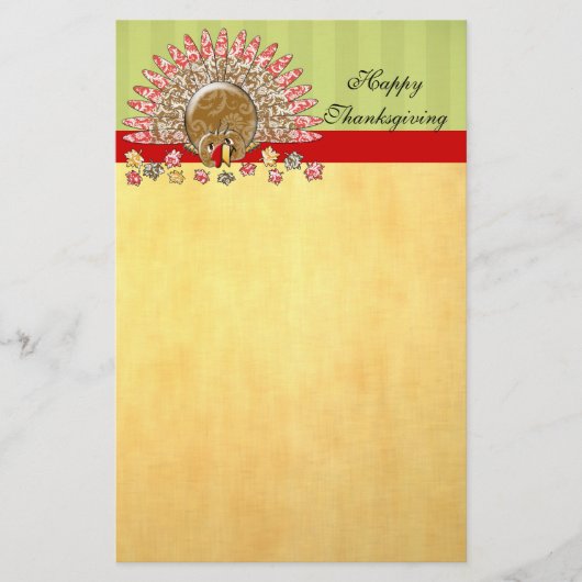 かわいいマンガ感謝祭トルコ 便箋 (正面)