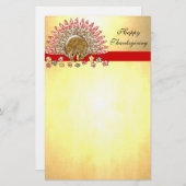 かわいいマンガ感謝祭トルコ 便箋 (正面/裏面)