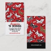 かわいいマンガ斑点ドギー&ボーンズのペットショップ 名刺 (正面/裏面)