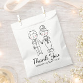 かわいいマンガ新郎新婦ありがとう結婚さん フェイバーバッグ (クリップ留めされた状態)