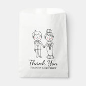 かわいいマンガ新郎新婦ありがとう結婚さん フェイバーバッグ (正面)