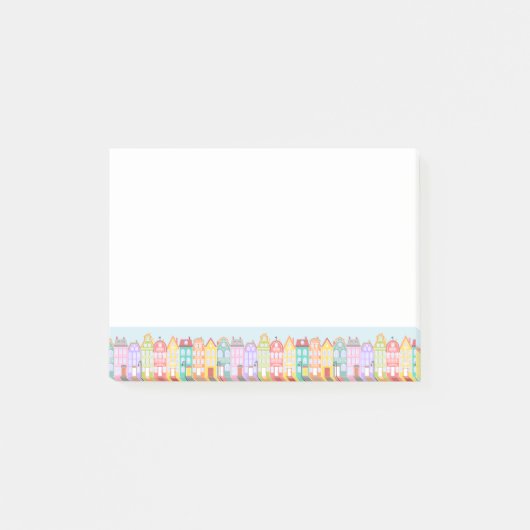 かわいいマンガ旧市街ポスト®ノート ポストイット (正面)