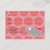 かわいいマンガ灰色サイの写真キッドの日遊付 コーリングカード (裏面)