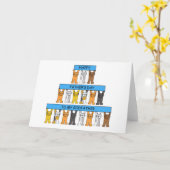 かわいいマンガ猫たちのゴッドファーザー・デー カード (黄色い花)