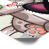 かわいいマンガ猫と子猫集団 ポスター (角)