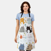 「かわいいマンガ猫エプロン エプロン (着用した状態)