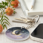 かわいいマンガ猫オンムーン キーホルダー (正面右)