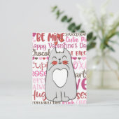 かわいいマンガ猫バレンタイン ポストカード (スタンド正面)