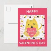 かわいいマンガ猫バレンタイン ポストカード (正面/裏面)