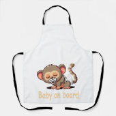 かわいいマンガ眠るサル | ベビーオンボードカーS エプロン (正面)