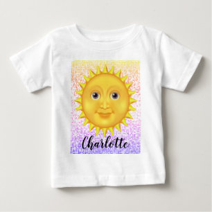 かわいいマンガ笑顔の太陽と甘い(昆虫)マルハナバチ ベビーTシャツ