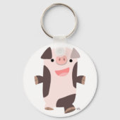 かわいいマンガ笑顔の豚キーチェーン キーホルダー (正面)