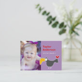 かわいいマンガ茶色のサル写真家の遊日付 コーリングカード (スタンド正面)